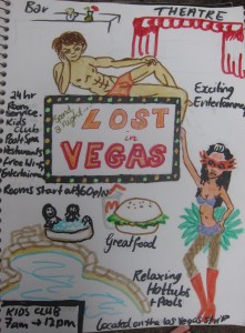 Kaitin's "fun" poster advertising a hotel in Vegas.